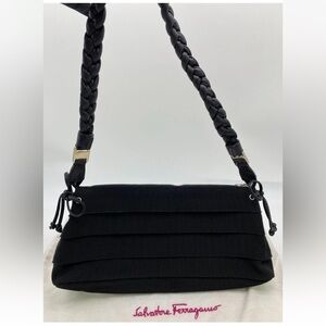 Salvatore Ferragamo Black Layered Shoulder Bag